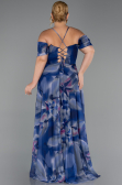 Long Navy Blue Plus Size Evening Gown ABU6409
