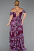 Long Plum Plus Size Evening Gown ABU6409