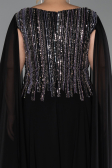 Long Black Chiffon Plus Size Evening Gown ABU6435