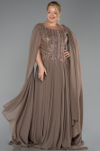 Long Mink Chiffon Plus Size Evening Gown ABU6435