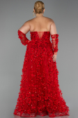 Long Red Plus Size Engagement Dress ABU5660