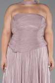 Long Light Lavender Chiffon Plus Size Evening Gown ABU5958