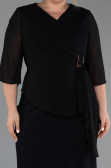 Midi Black Plus Size Cocktail Dress ABK2668