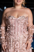 Long Powder Color Plus Size Engagement Dress ABU5660