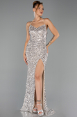 Long Beige Scaly Evening Dress ABU6498