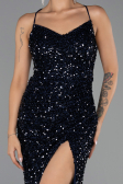 Long Navy Blue Scaly Evening Dress ABU6498