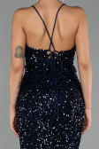 Long Navy Blue Scaly Evening Dress ABU6498