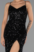 Long Black Scaly Evening Dress ABU6498