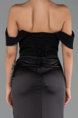 Long Black Satin Mermaid Prom Dress ABU6525