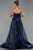 Long Navy Blue Beaded Evening Dress ABU5511