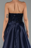 Long Navy Blue Beaded Evening Dress ABU5511