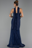 Long Navy Blue Dantelle Evening Dress ABU6487
