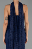 Long Navy Blue Dantelle Evening Dress ABU6487