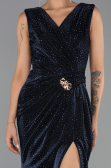 Long Navy Blue Stony Evening Dress ABU6521