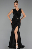 Long Black Stony Evening Dress ABU6521