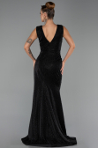 Long Black Stony Evening Dress ABU6521