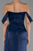 Long Navy Blue Chiffon Evening Dress ABU6496