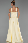 Long Yellow Satin Evening Dress ABU6527