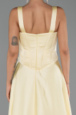 Long Yellow Satin Evening Dress ABU6527