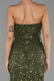 Long Olive Drab Scaly Evening Dress ABU6503