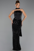 Long Black Scaly Evening Dress ABU6528