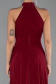 Long Burgundy Chiffon Prom Gown ABU6506