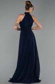 Long Navy Blue Chiffon Prom Gown ABU6506