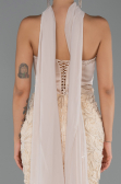 Long Beige Evening Dress ABU6442