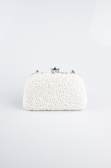 White Plaster Fabric Evening Bag SH849
