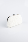 White Plaster Fabric Evening Bag SH849