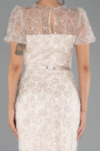 Midi Beige Beaded Party Dress ABK2412