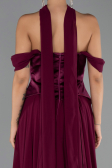 Long Plum Chiffon Evening Dress ABU5327