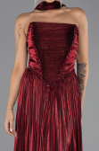 Long Burgundy Chiffon Evening Dress ABU6531