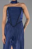 Long Navy Blue Chiffon Evening Dress ABU6531