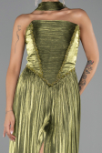 Long Oil Green Chiffon Evening Dress ABU6531