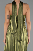 Long Oil Green Chiffon Evening Dress ABU6531