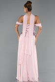 Long Powder Color Chiffon Evening Dress ABU6532