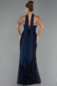 Long Navy Blue Scaly Evening Dress ABU6534