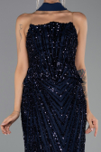 Long Navy Blue Scaly Evening Dress ABU6534