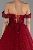 Long Burgundy Dantelle Evening Dress ABU6536