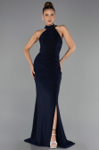 Long Navy Blue Plus Size Evening Dress ABU6539