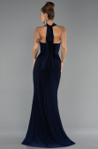 Long Navy Blue Plus Size Evening Dress ABU6539