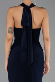 Long Navy Blue Plus Size Evening Dress ABU6539