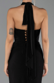 Long Black Plus Size Evening Dress ABU6539