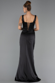Long Black Satin Formal Plus Size Dress ABU6543