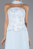 Long Light Blue Chiffon Evening Dress ABU6436