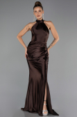 Long Brown Plus Size Evening Dress ABU6539