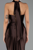 Long Brown Plus Size Evening Dress ABU6539