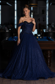 Long Navy Blue Dantelle Evening Dress ABU6536