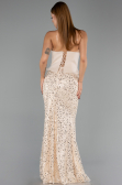 Long Beige Scaly Evening Dress ABU6546